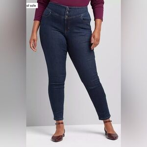 Lane Bryant 3 Button Flex Magic Waistband Signature Fit High Rise Jegging Sz 28W